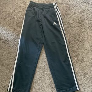 Grey and white adidas sweatpants
